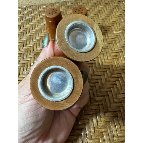 Vintage Wooden Salt & Pepper Shakers 2 Complete Sets - Picture 4 of 7
